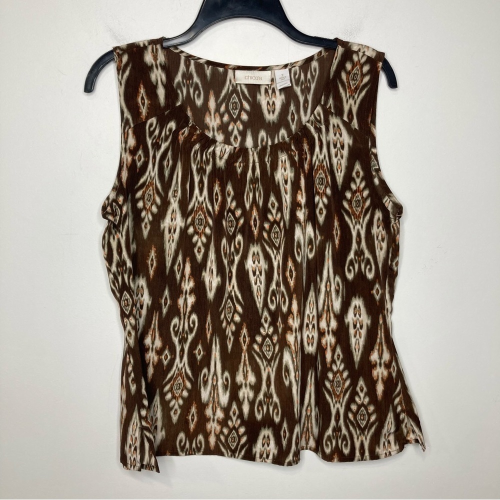 Chico’s brown dressy tank top size 2